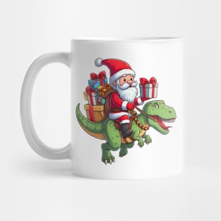 Santa Claus Riding T-REX Mug